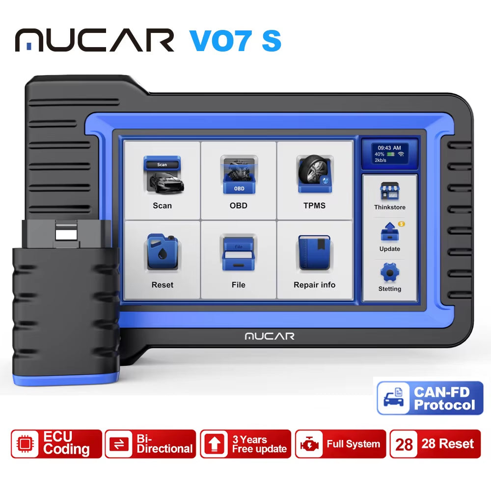 VO7 VO7S Plus Professional OBD2 Scanner - Comprehensive Vehicle Diagnostics, IMMO, DPF, 28 Reset Functions, ECU Coding, and Active Testing Tool