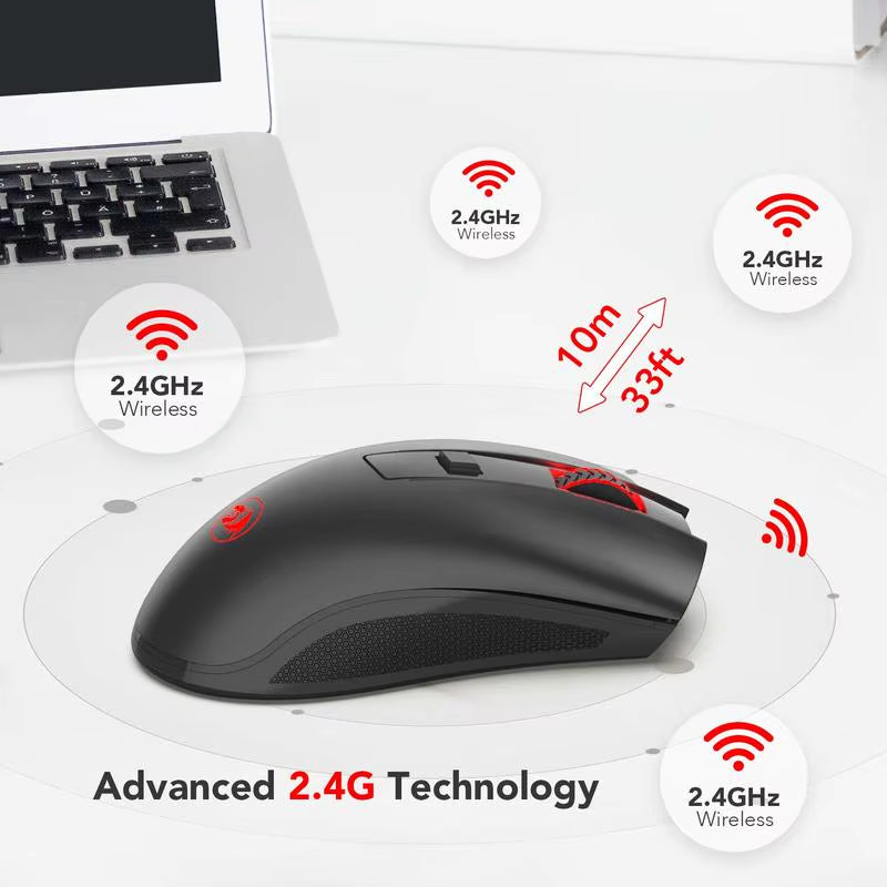 M652 Optical 2.4G Wireless Mouse with USB Receiver, Portable Gaming & Office Mice, 5 Adjustable DPI Levels