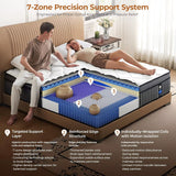 12-Inch Queen Hybrid Mattress with Memory Foam and Pocket Springs for Motion Isolation, Pressure Relief, Breathable and Durable