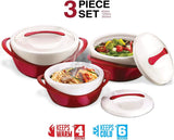 Insulated Casserole Dish Set with Lid 3-Piece Thermal Bowl Hot Pot Food Warmer Cooler Stainless Steel Gift for Moms