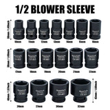 22-Piece 1/2-Inch Impact Socket Wrench Set with Quick Release Ratchet, 6-Point Metric Sizes (10-32mm) for Repairing Applications