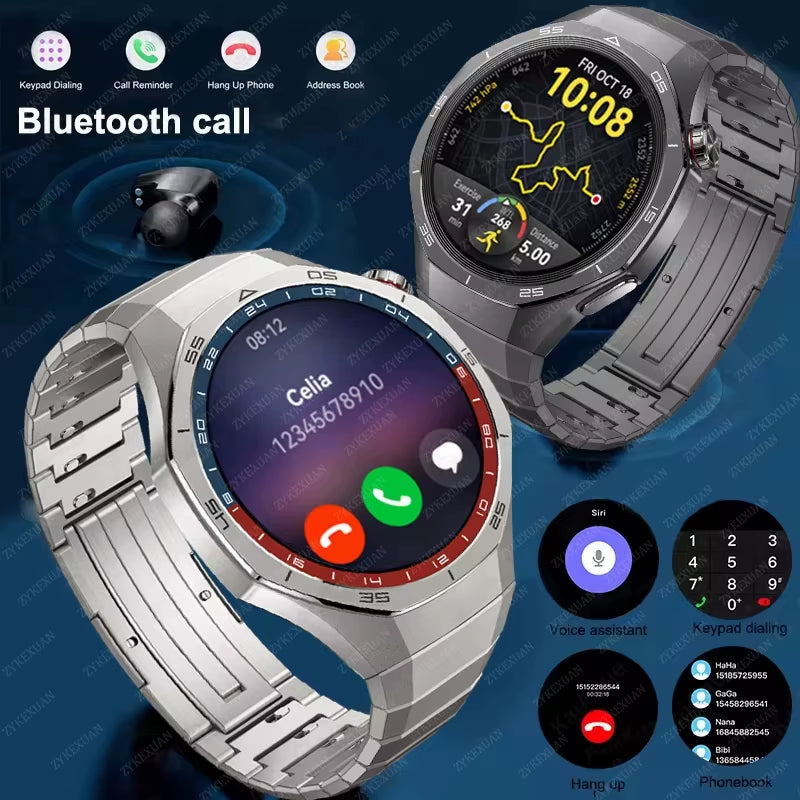 2025  Military GPS Smart Watch Men Full Touch Screen Sport Fitness Healthtest Voice Call Smartwatch