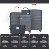 Luggage Sets 5 Piece,Suitcases with Double Spinner Wheels and TSA Lock,Hardcase 3 Set Luggage with Travel Duffle Bag