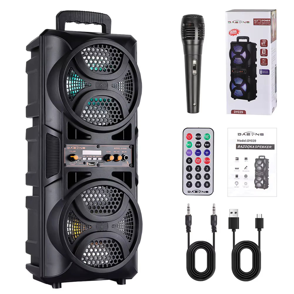 3000W Portable Bluetooth Speaker Subwoofer Heavy Bass Sound System Party DJ Karaoke Remote &MIC