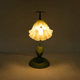 Green Floral Design Acrylic Desk Lamp Retro Bedroom Bedside Lamps Table Light Iron Art Desk Lamp LED Table Light Room Decor