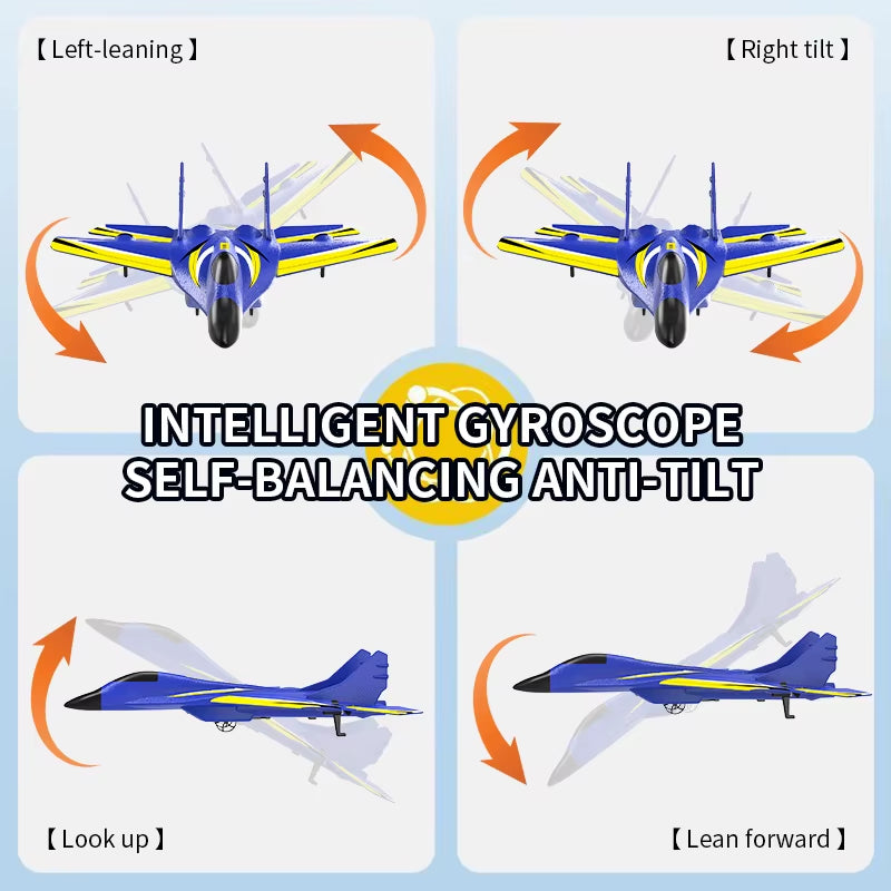Dwi RC Foam Aircraft Plane 2.4G Radio Control Glider Remote Control Fighter Cool Lighting Plane Glider Airplane Foam Boy Toy Gif