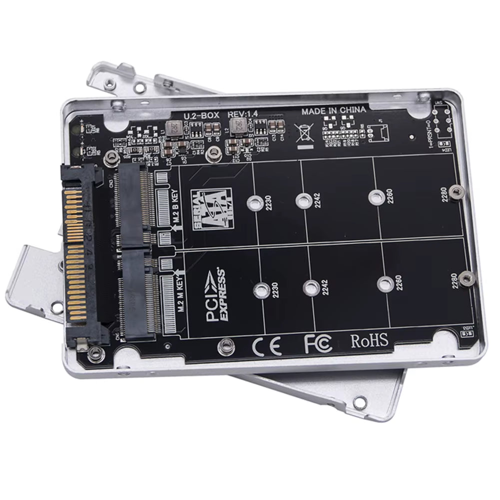 M.2 SSD to U.2 Adapter Card M.2 Nvme Sata-Bus NGFF SSD to Pci-E U.2 Adapter PC-E3.0X4 Pcie M.2 Adapter Converter with Case