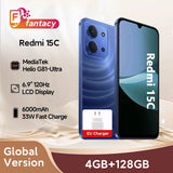 Redmi 15C Global Version 50MP Main Camera Mediatek Helio G81-Ultra 120Hz 6.9" Display 33W Charging 6000Mah Battery