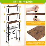 Storage Shelf,4Tier Bathroom Organizer Cabinet Rack and Storage over Toilet with Shelf Waterproof Feet Pad and Basket,Multifunct