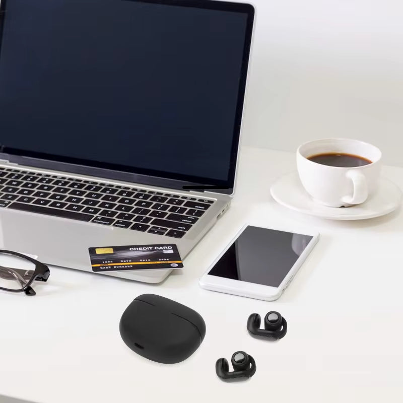 Open Ear Clip Earphones Noise Reduction for Working 17 Different Language Voice Control Waterproof Wireless Earphones