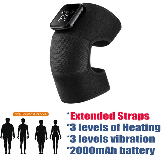 Wireless Shoulder Massager Pad Wrap App-Controlled Graphene Heating 7 Temp Levels 3 Vibration Modes 3 Timers LCD Muscle Relax