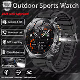 2025 Men 1.7-Inch AMOLED Screen Smart Watch 1000Mah Battery Heart Rate Bluetooth Call NFC GPS Tracker Sports Fitness Watches New