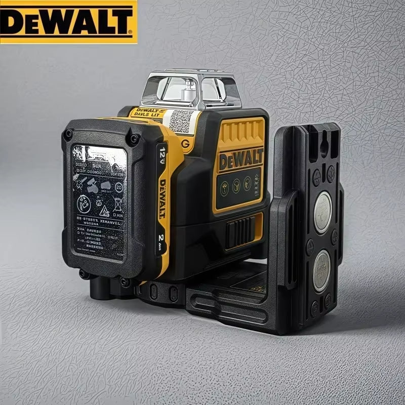 DW089LG 3-Sided 360-Degree 12-Line Green Laser Level with Vertical and Horizontal Alignment, 12V Battery, Model 2025