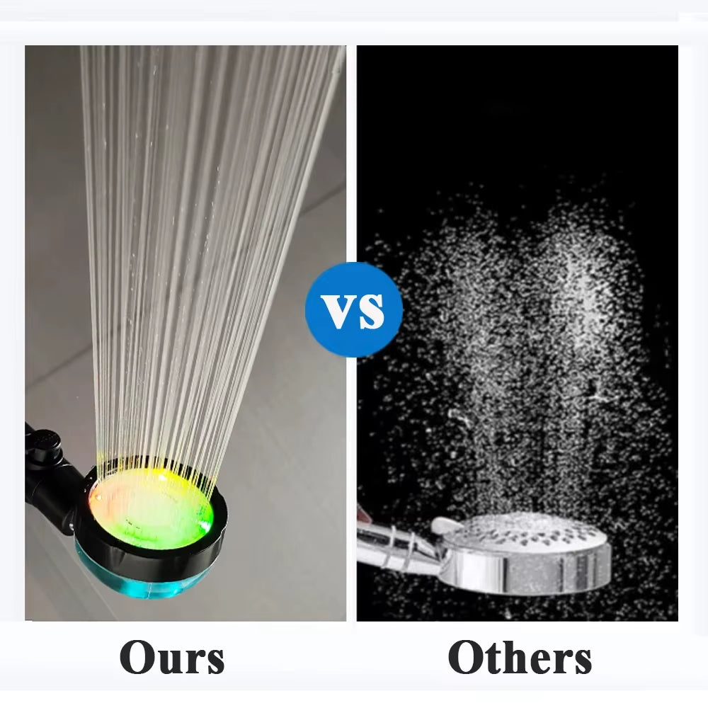 New 3/7 Colors Digital Temperature Display LED Shower Head High Pressure Shower Turbo Bathroom Hand Hose Set Showerhead Nozzle