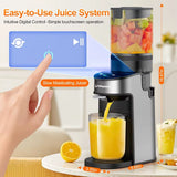 400W Cold Press Juicer with 4.9 Wide Feed Chute for Whole Fruits Vegetables Silver Gray Slow Masticating Juicer with Advanced T