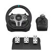 Universal USB Sim Racing Steering Wheel with 3-Pedals and Shifter, 270/900 Degree Adjustable for PC, Xbox, PS4, Switch Gaming