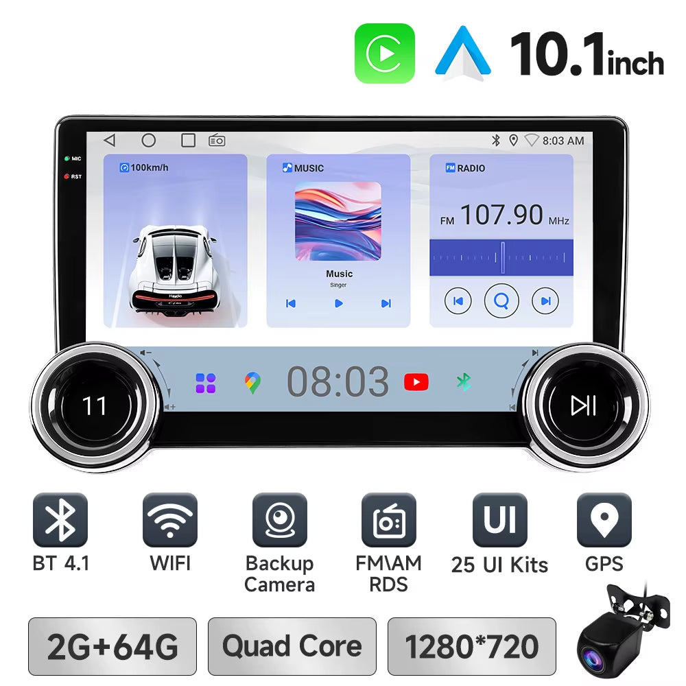 7 9 10 Inch 2Din Car Stereo with Wireless Carplay and Android Auto Car Radio with BT4.1 Backup Camera Mirror Link GPS Wifi FM AM