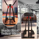 Foldable Air Walking Elliptical Machine for Home Gym - Low-Impact Cardio Trainer with LCD Monitor Extended Stride Non-Slip Peda