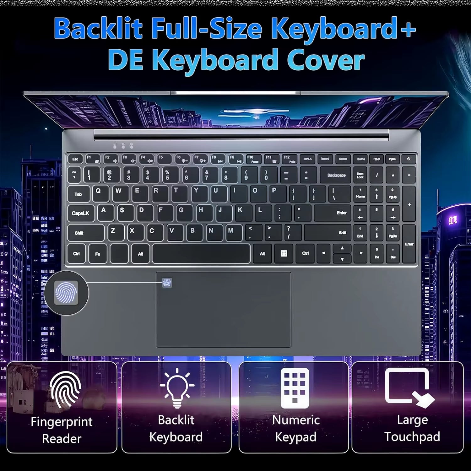 ACEKAMAS 15.6" Laptop Computer PC Windows 11  Core I7 6500U I3 6100U 16GB RAM Fingerprint Unlock Notebook Backlight Laptops