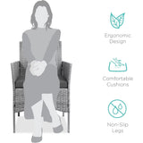 Best Choice Products 3-Piece Outdoor Wicker Conversation Bistro Set, Space Saving Patio Furniture for Garden W/Side Table - Gray