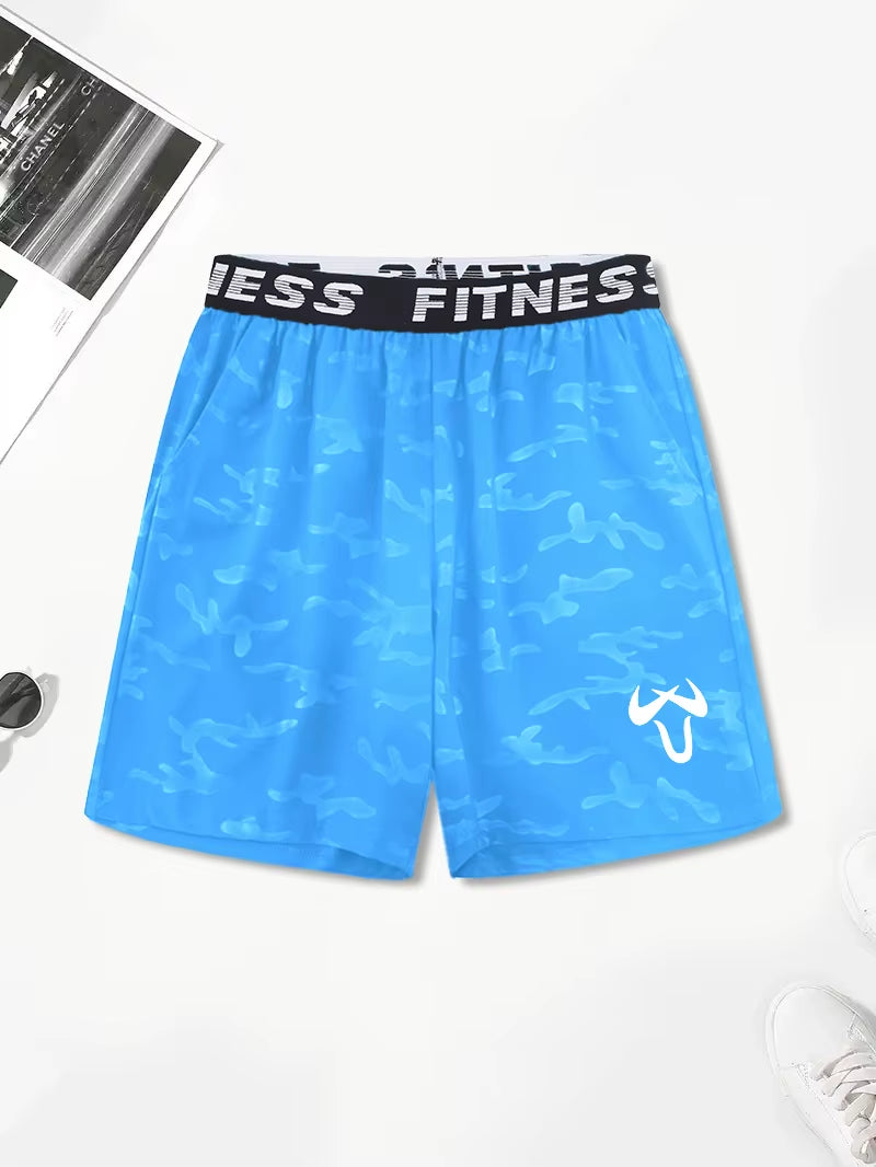 Men'S Casual Quick-Dry Athletic Shorts with Geometric Pattern Elastic Waist & Drawstring - Lightweight Non-Stretch Fabric Pant