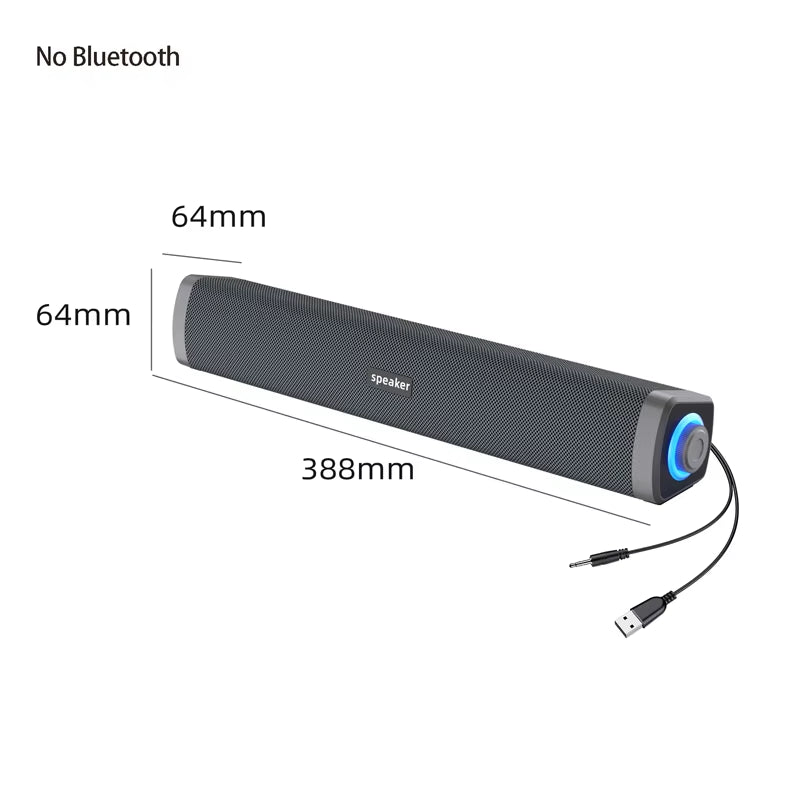 4D Computer Wired Loudspeaker Bluetooth Bar Stereo Sound Subwoofer Surround Soundbar Speaker for Macbook Laptop Notebook PC Game