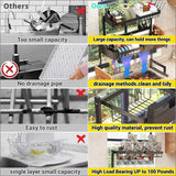 Over Sink Dish Drying Rack (Expandable Height/Length) Snap-On Design Large Dish Drainer Storage Counter Organizer 24" - 35.5"(L)