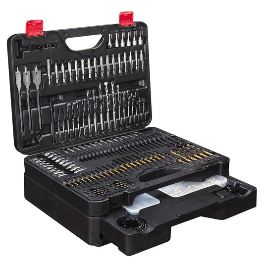 400-Piece Comprehensive Drill Bit and Screwdriver Bit Set with Storage Case, Ideal for Metal, Wood, and Masonry Applications