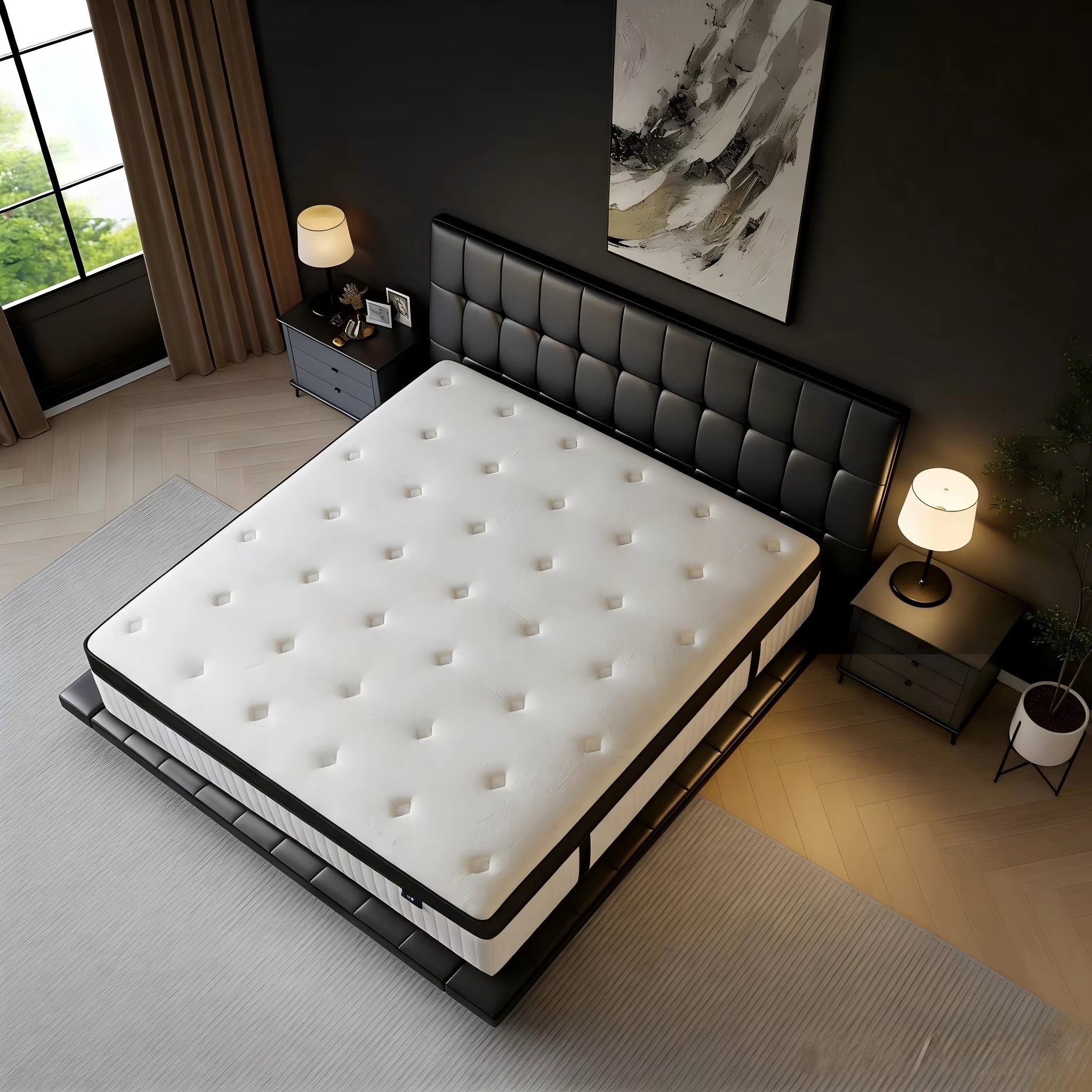 Store 12 Inch Queen and King Full Size Multilayer Hybrid Mattresses in a Box Medium Firm and Individual Pocket Springs