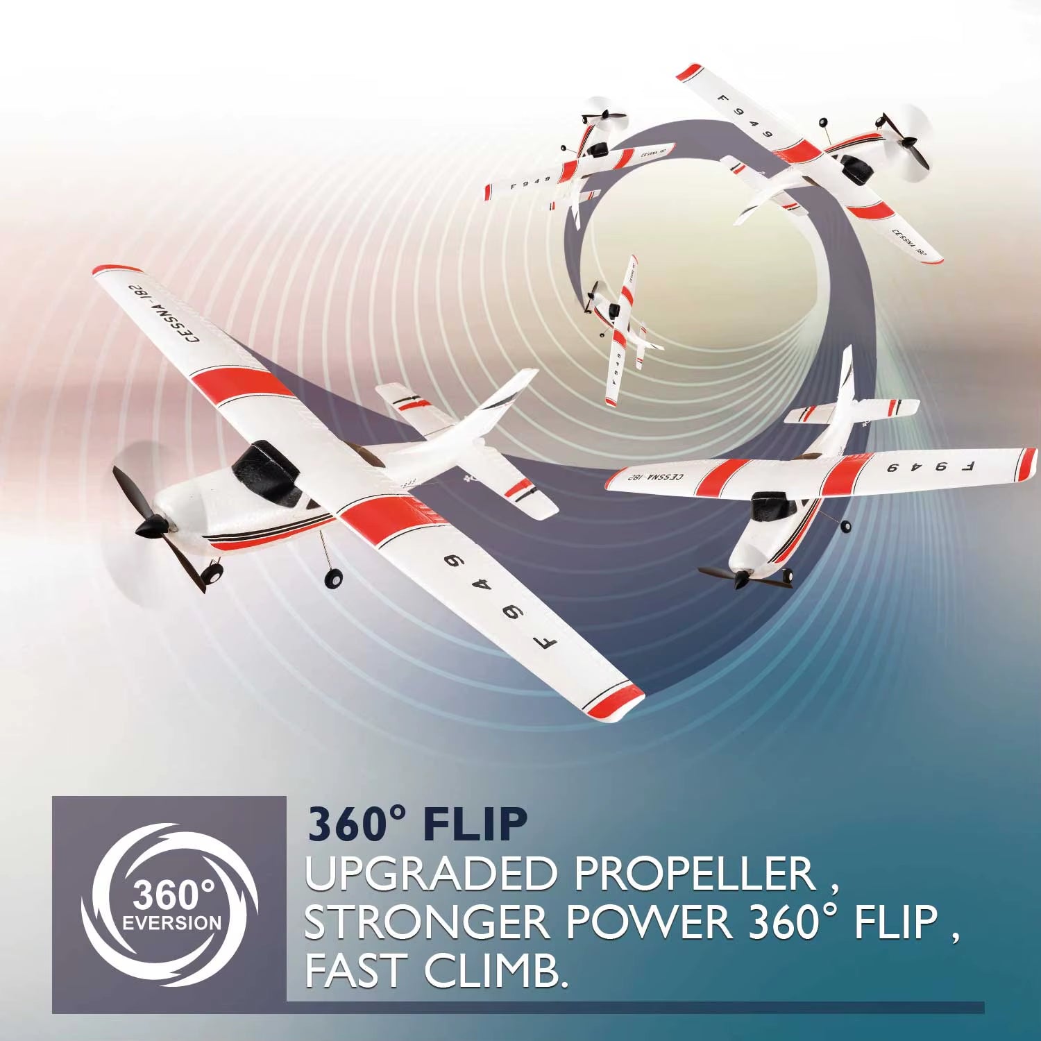 【C0】 2.4G F949 LCD Version RC Airplane Cessna 182 3D6G 3Ch Fixed Wing Plane Outdoor Drone RTF with Gyroscope and Night