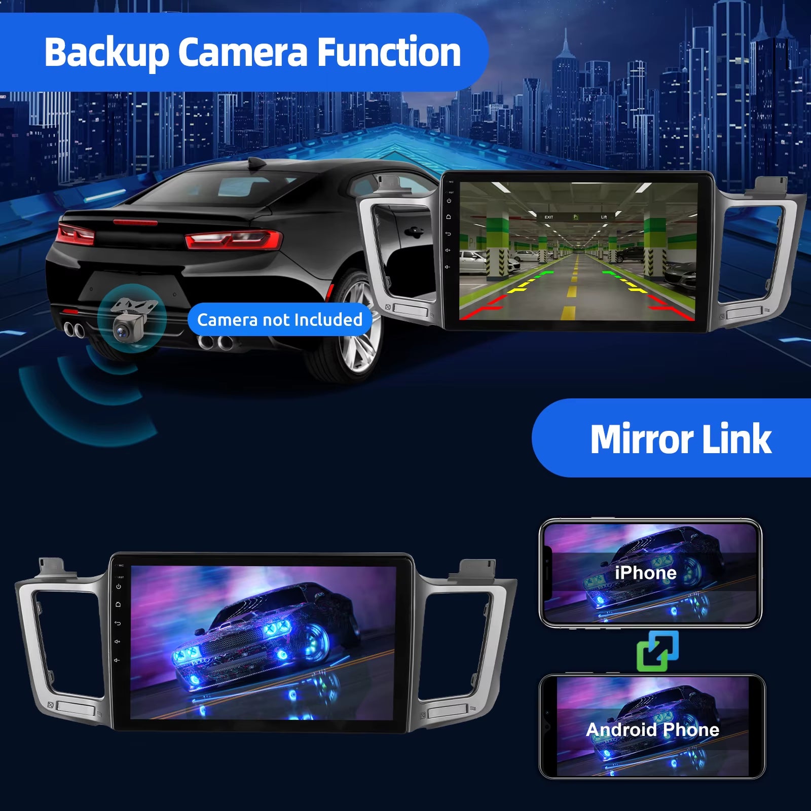 10.1" 2Din Android for Toyota RAV4 4 XA40 5 XA50 2012 - 2018 Car Radio Carplay Multimedia Video Player Navigation Stereo GPS JBL