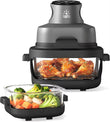 4-In-1 Portable Glass Air Fryer - 1500W, 4.2QT & 1.6QT Dual Glass Containers