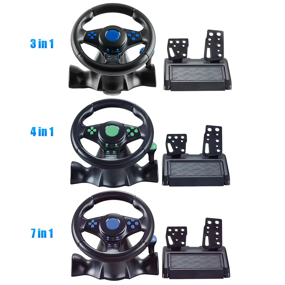 Racing Wheel & Pedals Dual Clutch Launch Control Computer USB Game Car Steering-Wheel for Switch/Xbox One/360/Ps4/Ps2/Ps3/Pc