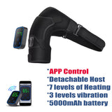 Wireless Shoulder Massager Pad Wrap App-Controlled Graphene Heating 7 Temp Levels 3 Vibration Modes 3 Timers LCD Muscle Relax