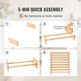 48/72 Bottle Stackable Modular Wine Rack Free Standing Wine Storage Rack Bamboo Wine Holder Display Shelves for Cellar