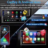 7 Inch HD Touchscreen Car Stereo 2 Din Car Video Player Carplay Android Auto with Bluetooth Rear View Camera USB AUX TF