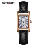 1116 New Fashion 2024 Elegant Design Rectangle Dial Water Resistant Quartz Movement Business Women Analog Wrist Watch