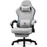 Ergonomic Gaming Chair with Pocket Spring Cushion, Adjustable Linkage Armrests, Footrest, and Lumbar Support