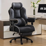 Big and Tall Ergonomic Executive Office Chair with Footrest and Lumbar Support, High Back PU Leather Design
