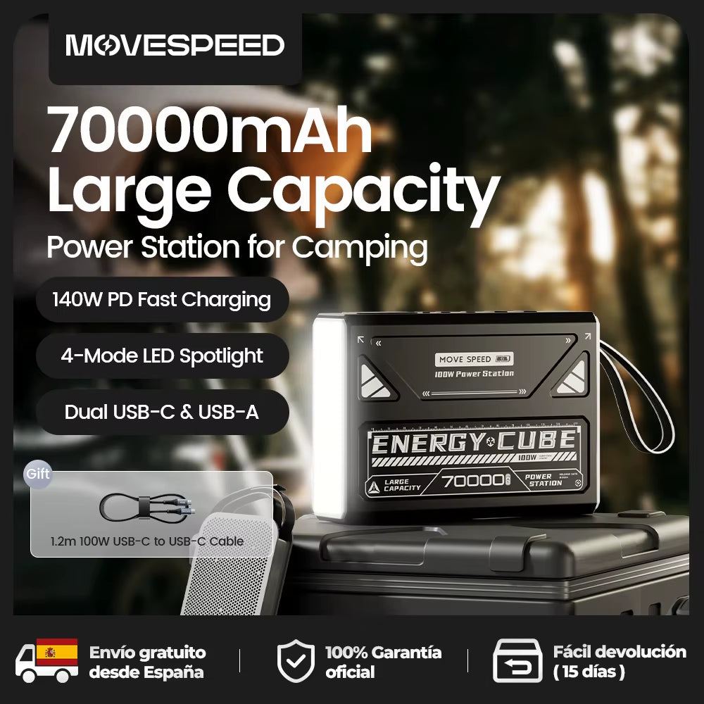 MOVESPEED LED Camping Lantern 70000Mah Large Capacity Battery W/ Rechargeable Lamp LED Emergency Light for Outdoor Power Outage