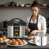 Electric Pressure Cooker 6 Qt 9-In-1 Instant Multi Cooker with Safer Venting Design Stainless Steel 304 Liner for Rice S