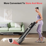 3.5HP Foldable Incline Home Treadmill Walking Pad with Handle Bar Holder 350LBS Capacity Touch Screen Smart App Data Monitoring