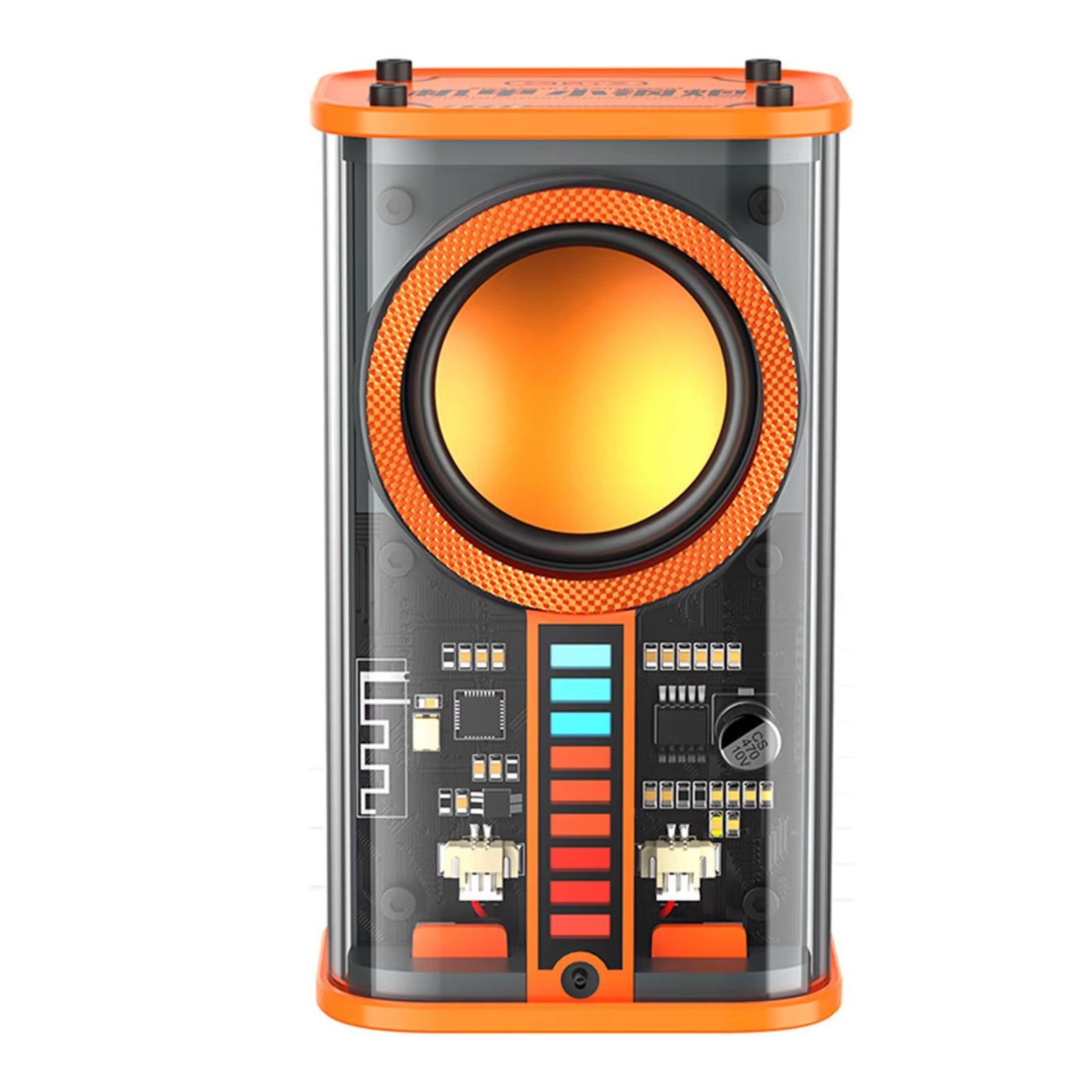 K07 Transparent Mecha Wireless Speaker Bluetooth-Compatible 5.0 600Mah Portable Speaker Built-In MIC 3 LED Light Modes