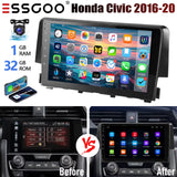 9" Android 14 Apple Carplay for Honda Civic 2016-2020 Car Stereo Radio GPS Navigation WIFI Bluetooth 32GB FM/RDS Head Unit SWC