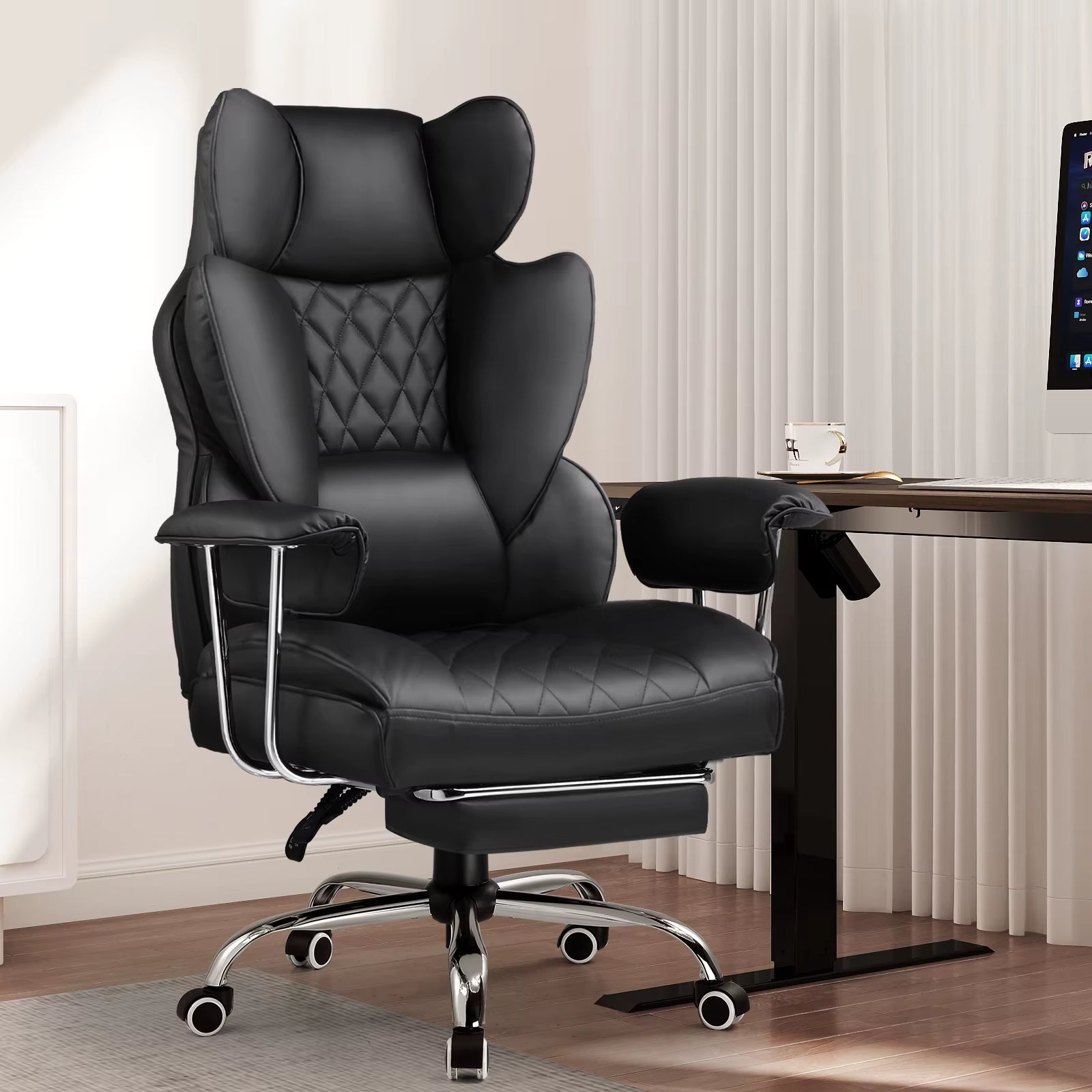 Ergonomic Big and Tall Gaming Chair with Pocket Spring Lumbar Support and Footrest