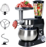 3-In-1 Multifunctional Stand Mixer, 5.3Qt 660W, 6-Speed Tilt-Head with Stainless Steel Bowl, Meat Grinder, Juice Blender
