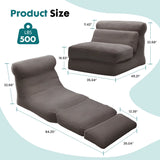 Ergonomic Folding Sofa Bed Living Room Modern Corduroy with Back Lumbar Support Convertible Comfy Sleeper Chair for Bedroom