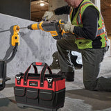 Delixi Professional Electric Tool Storage Bag with Wide Mouth Opening and Durable ABS Hard Molded Base, Ideal for Electricians, Plumbers, and Homeowners
