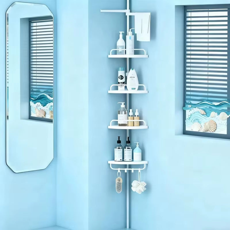 1 Piece Corner Shower Bar - Shower Bar Organizer, Floor Standing Shower Towel Rack Corner Waterproof, Suitable for Bedrooms