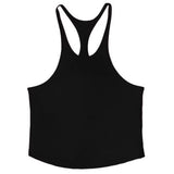Plain Gym Fitness Bodybuilding Muscle Tank Tops Mens Running Sport Sleeveless Y-Back Vests Summer Cool Cotton Breathable Shirts